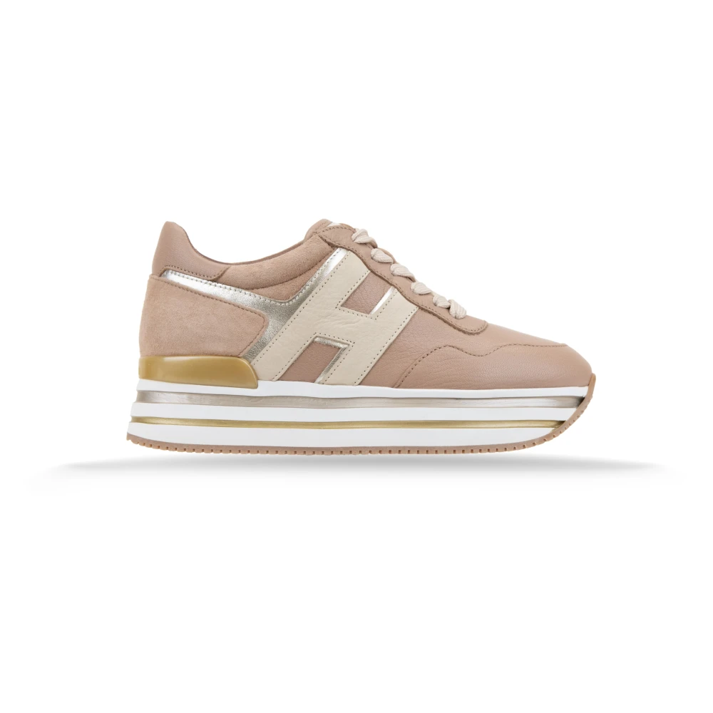 Hogan Leren Sneakers met Suède Inzetstukken Dames Schoenen Roze