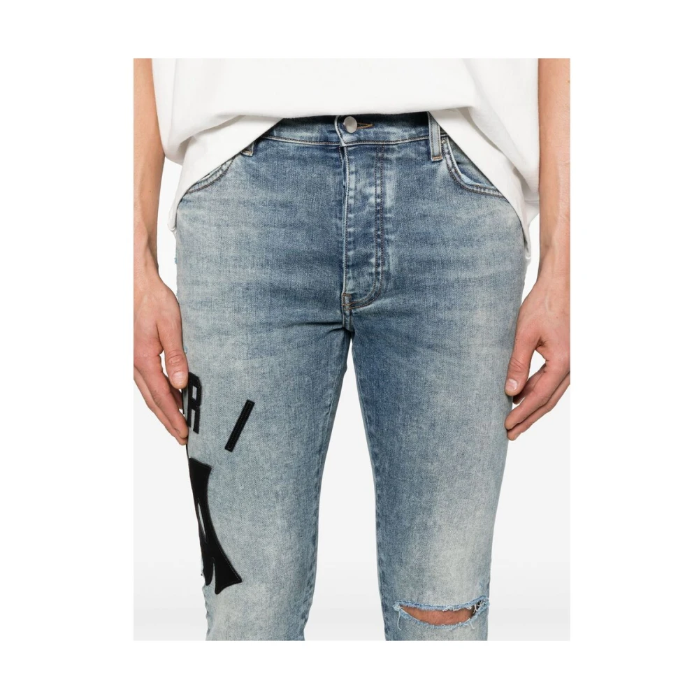 Amiri Indigo Blue Classic Button Fly Jeans Blue Heren