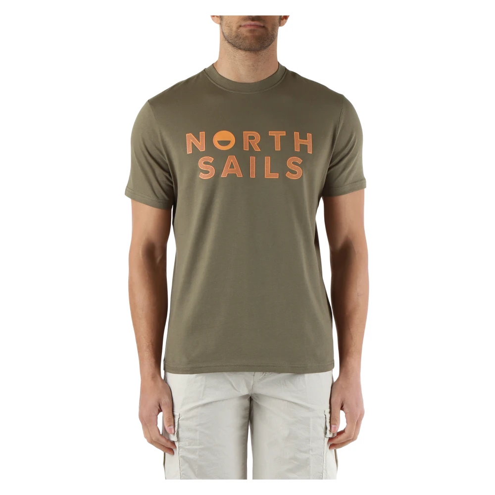 North Sails Katoenen Logo T-shirt Green Heren
