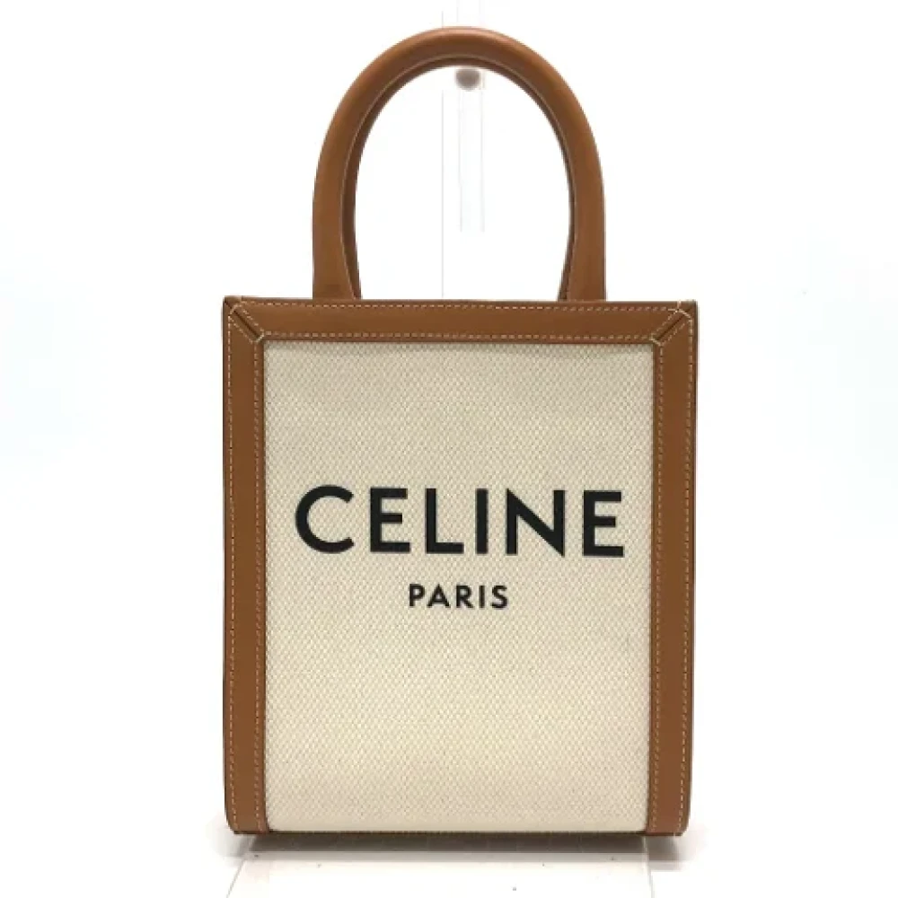 Celine Vintage Pre-owned Fabric shoulder-bags Beige Dames
