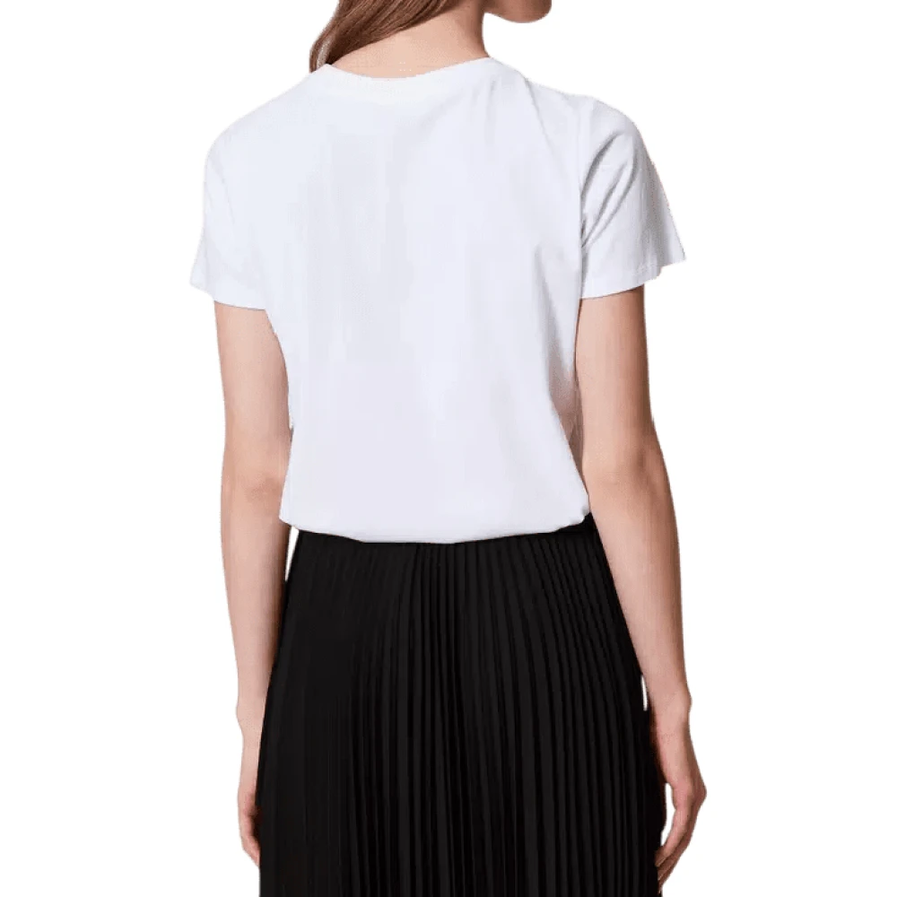 Twinset Geborduurd logo lettering T-shirt in wit White Dames