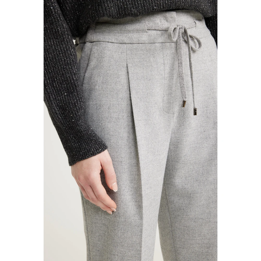 PESERICO Lichte flanellen joggers Gray Dames