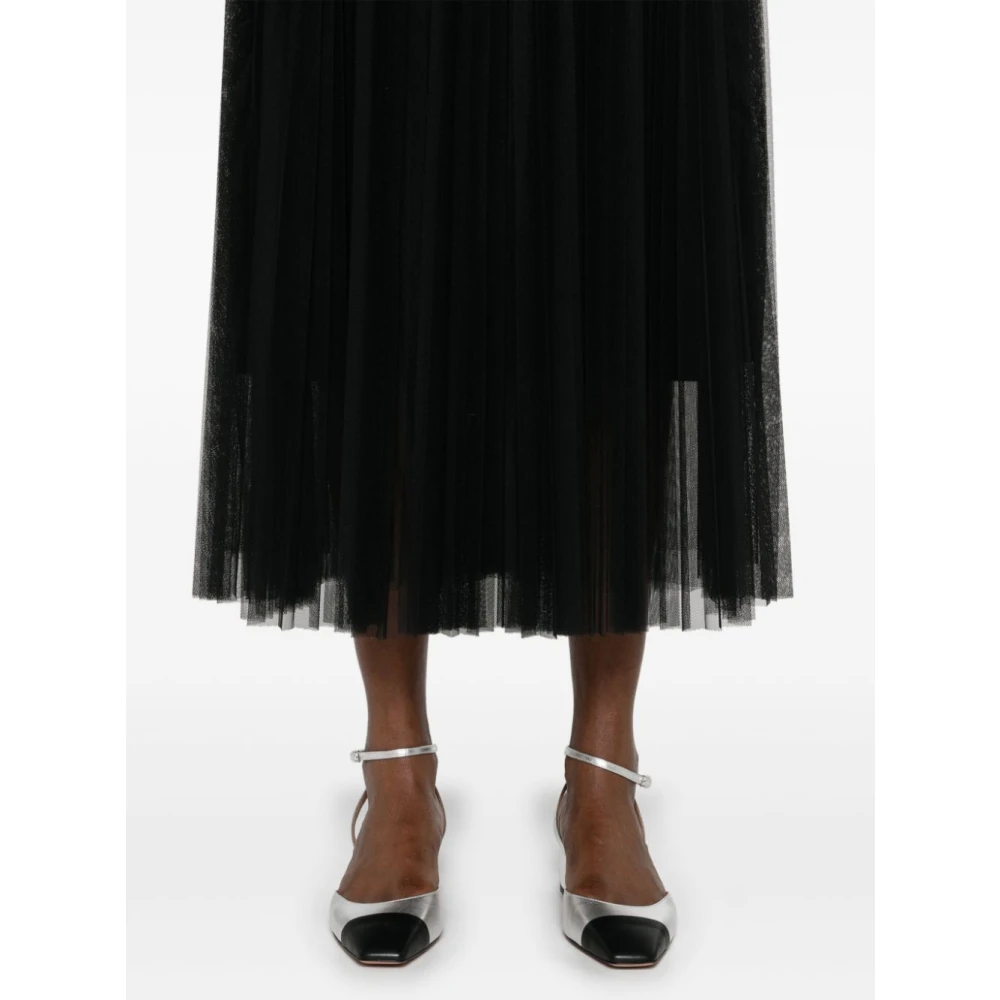 Forte Zwarte Tule Geplooide Rok Black Dames