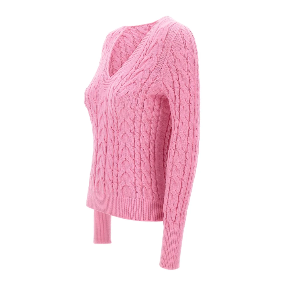 Kaos Cyclamen Pink V-Neck Sweater Pink Dames