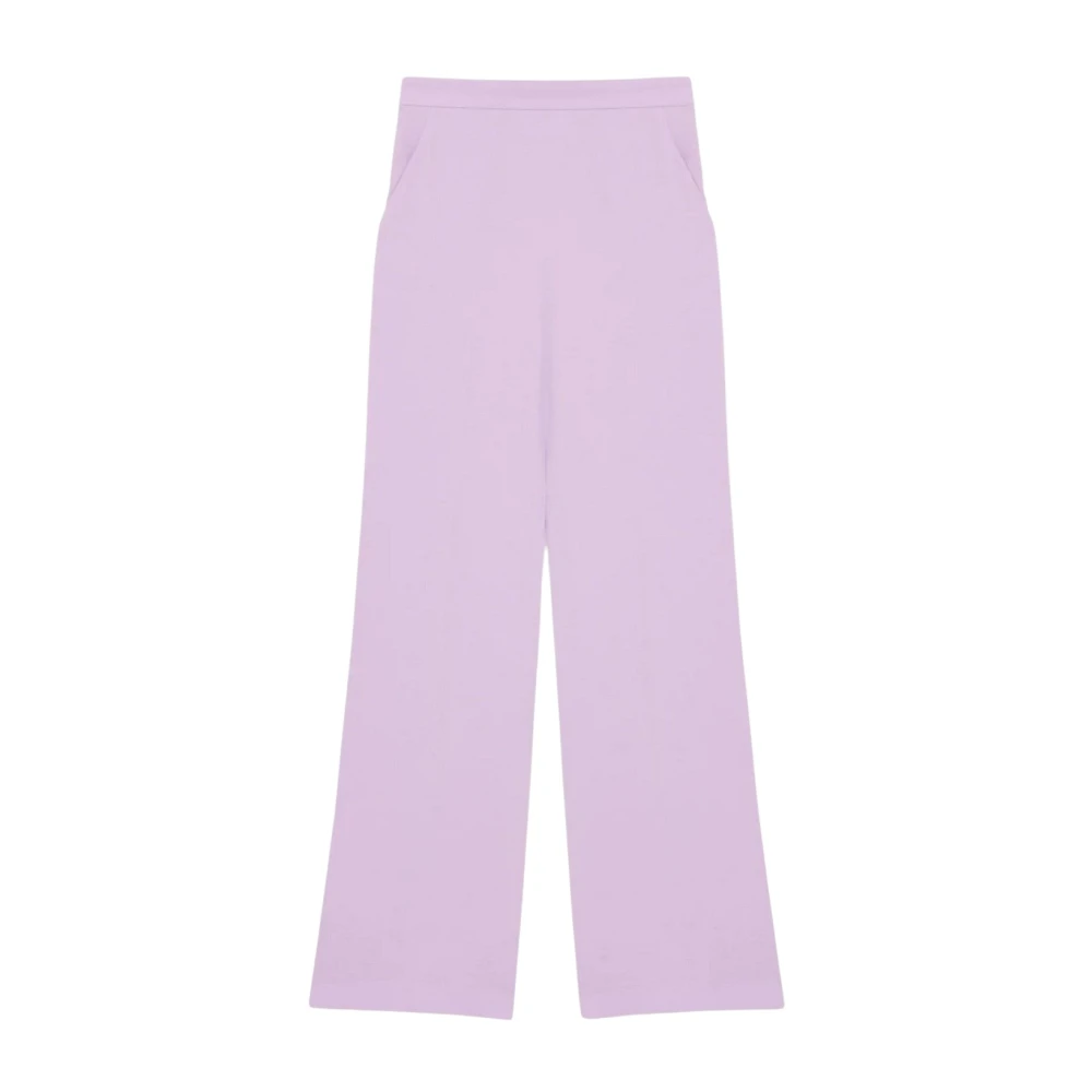 Patrizia Pepe Women's Purple Wide Trousers, S, Pantalone