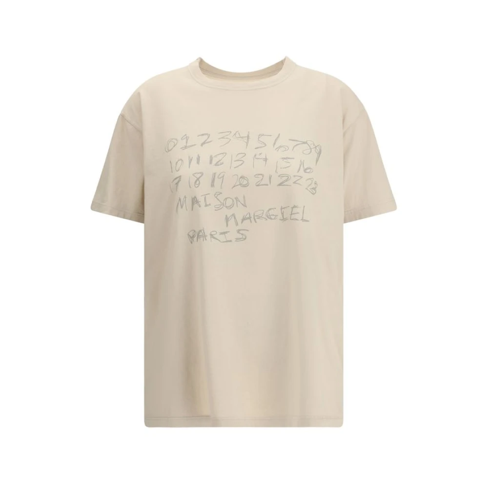 Maison Margiela Women's Beige Cotton T-Shirt