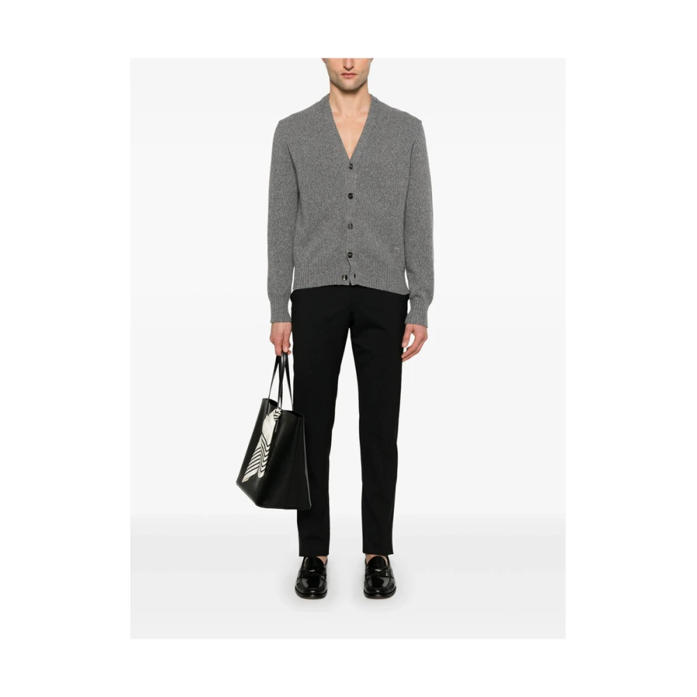 Lardini Zwarte broek met knopen en zakken Black Heren