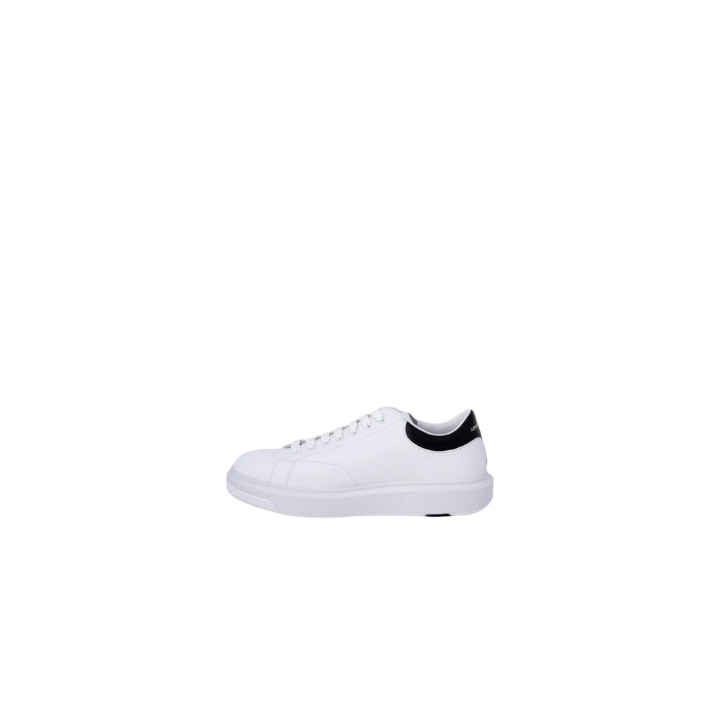 Armani Exchange Men's White Sneakers, 8 Uk, Black And Leather Trainers