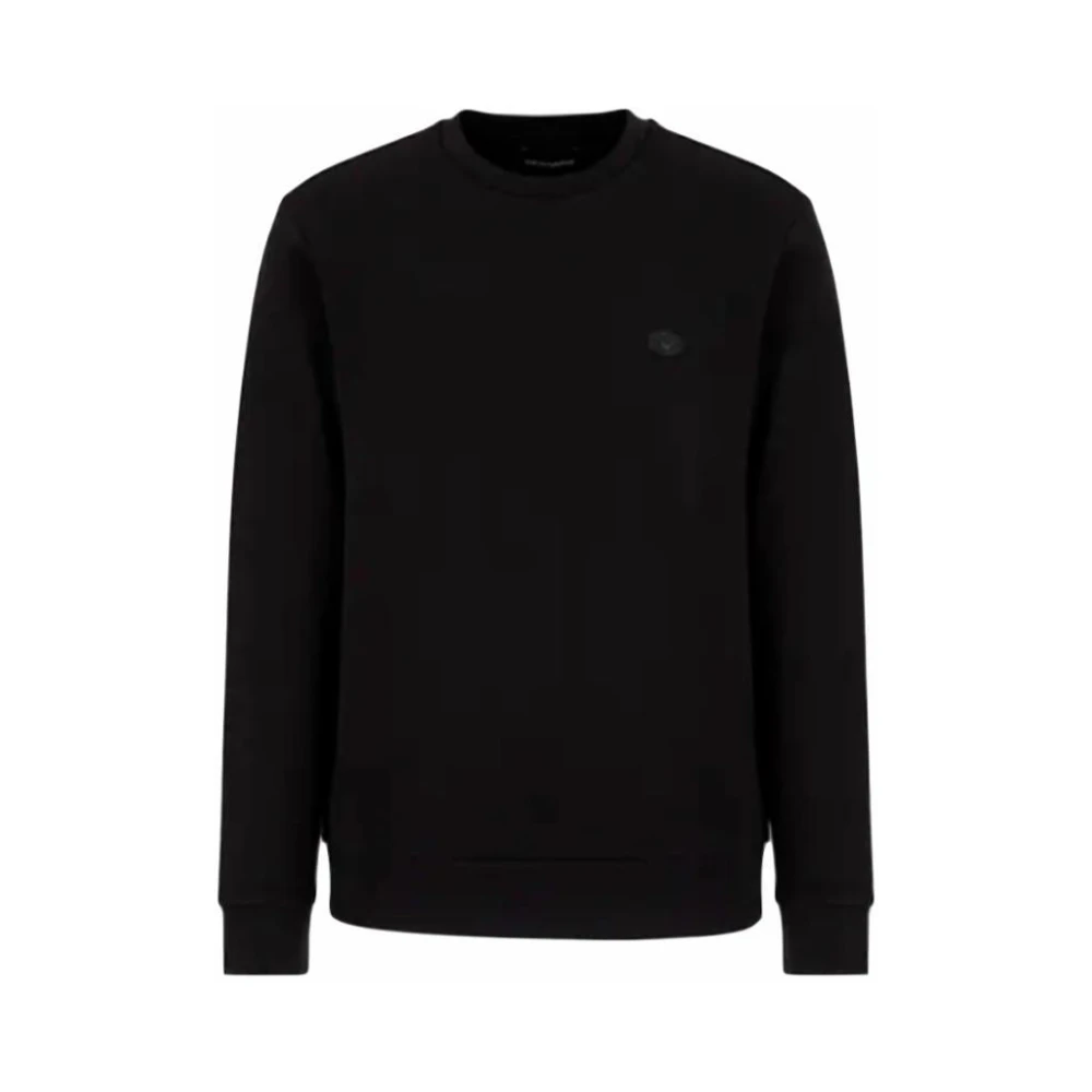 Armani Heren Katoenen Sweatshirt Essential Collection Black Heren