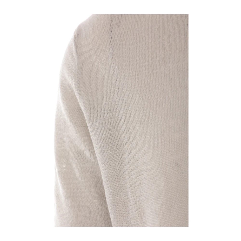 Roberto Collina Linnen Polo Shirt Grijs Parel Beige Heren
