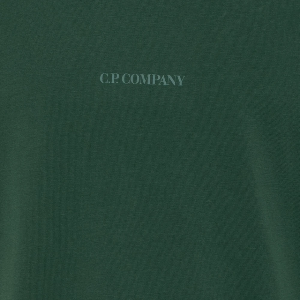 C.P. Company Italiaans Jersey Gekleurd Logo T-Shirt Green Heren