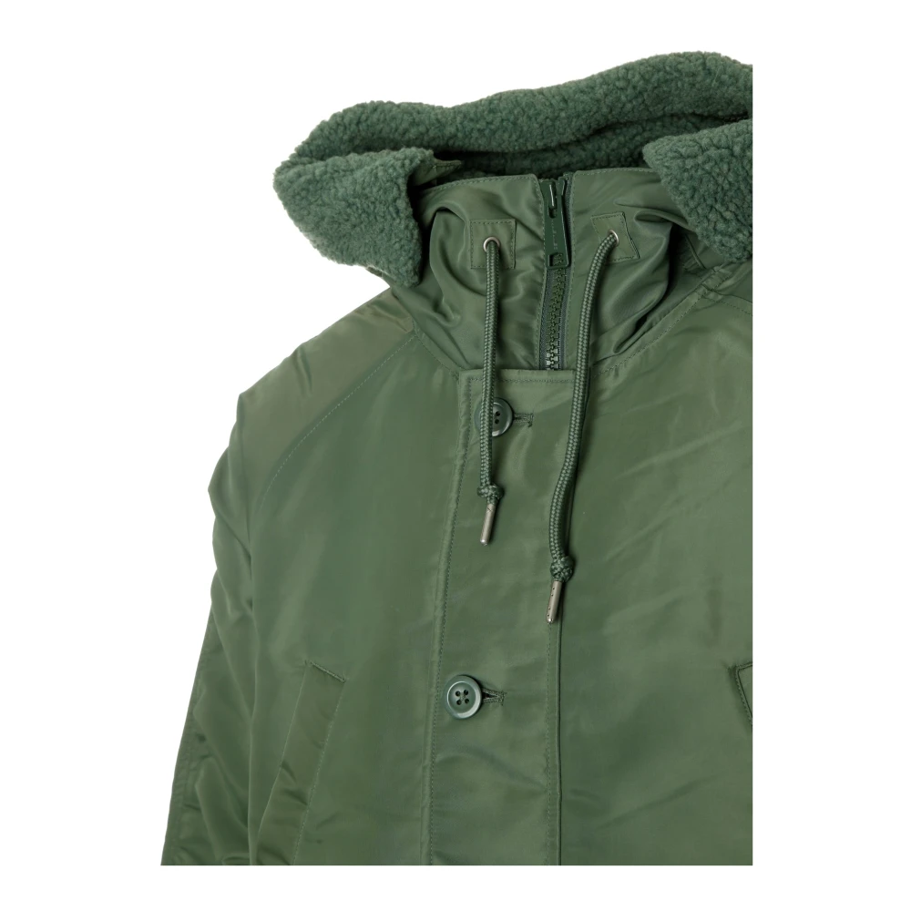 Carhartt WIP Verstelbare parka met pluche voering Green Heren