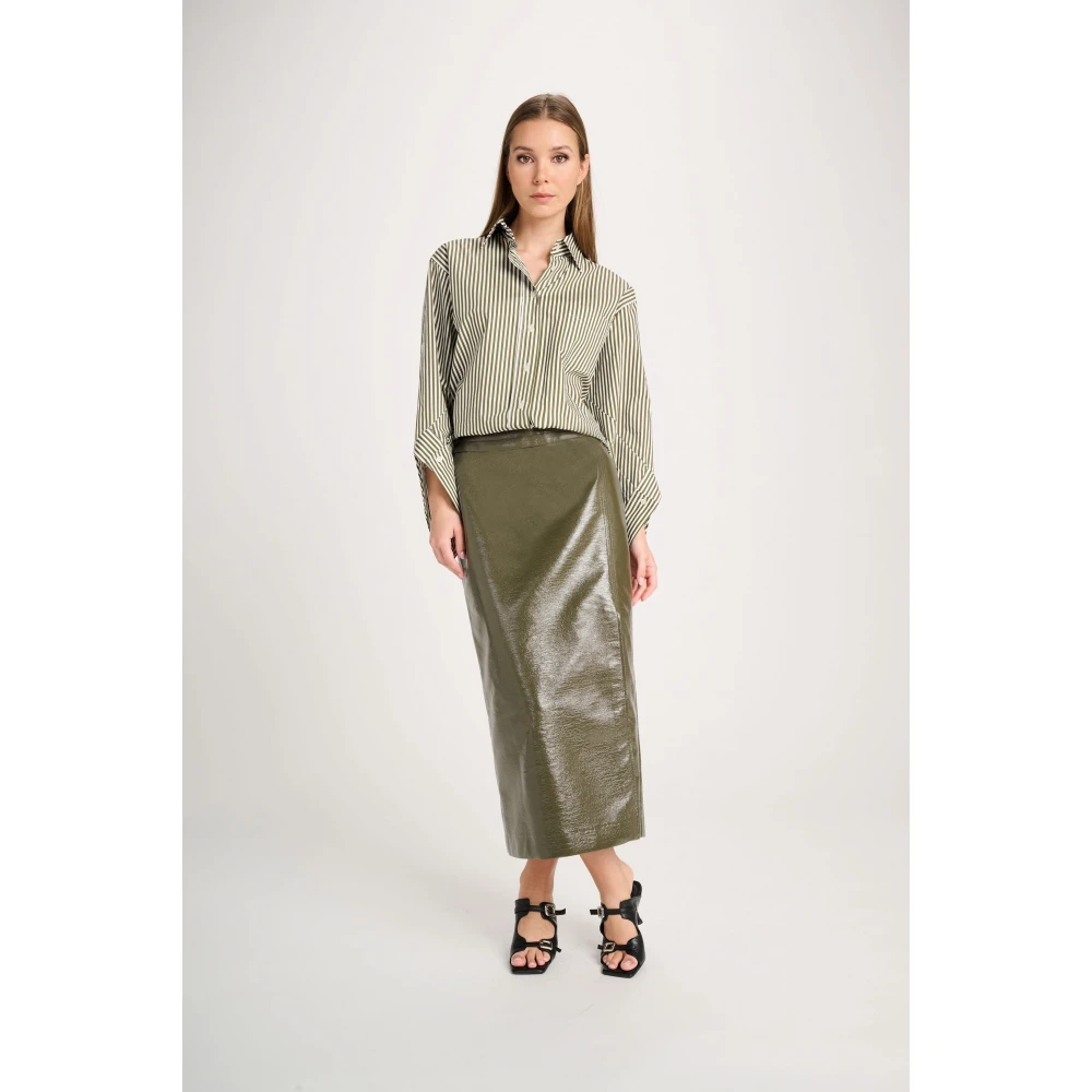 March23 Rok midi met bloemenprint Green Dames
