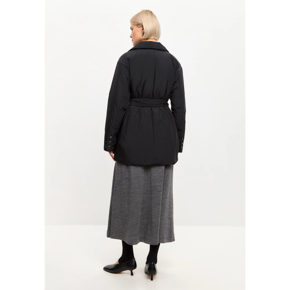 Cesare Gaspari Gebelde Gewatteerde Blazer Zwart Black Dames