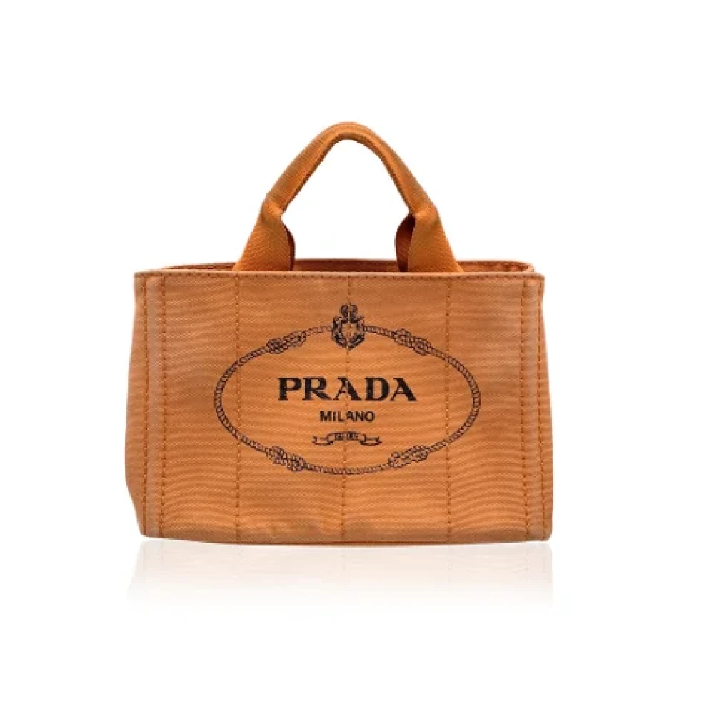 Prada Vintage Pre-owned Canvas prada-bags Orange Dames