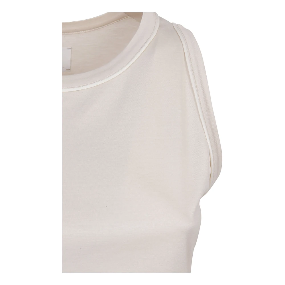Eleventy Zand T-shirts en Polos Gemaakt in Italië Beige Dames