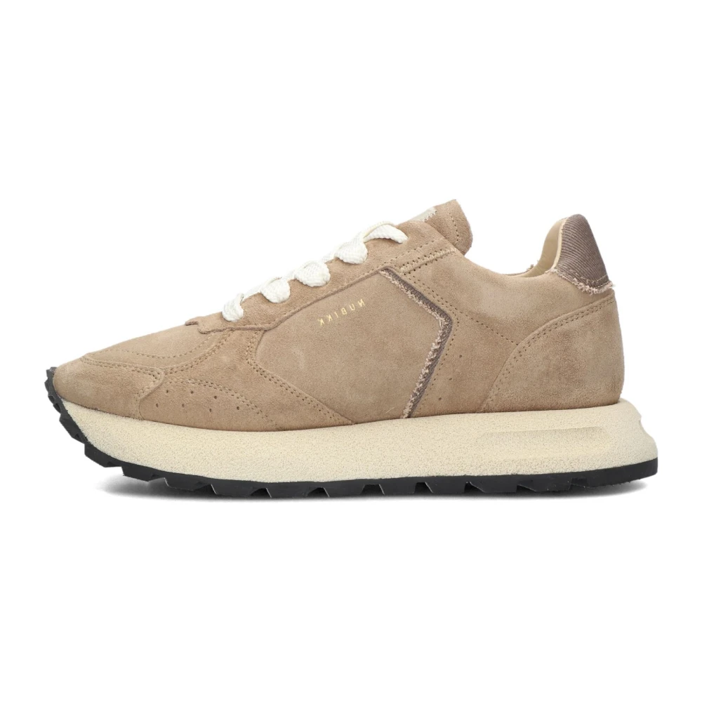 Nubikk Suède Sneakers met Chunky Zool Dames Schoenen Beige