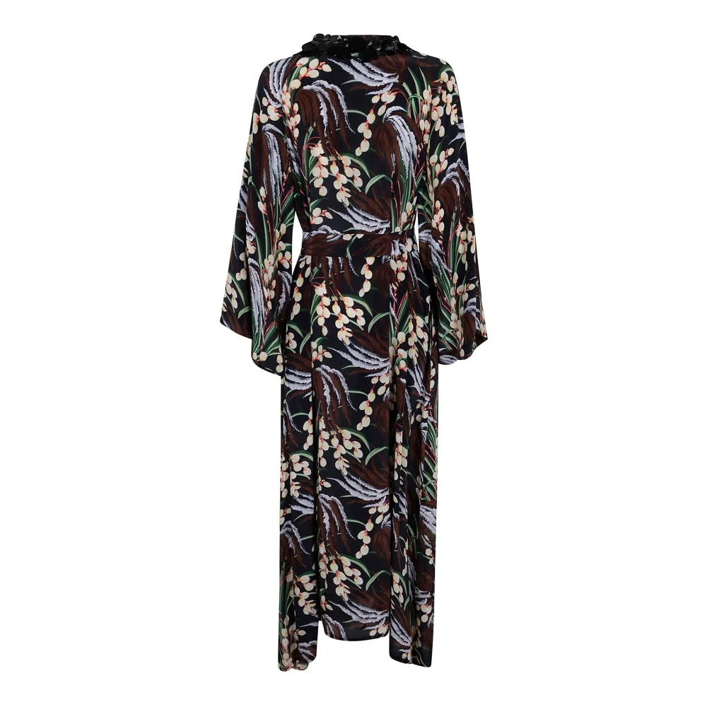 P.a.r.o.s.h. Zwarte Bedrukte Maxi Jurk met Pailletten Black Dames