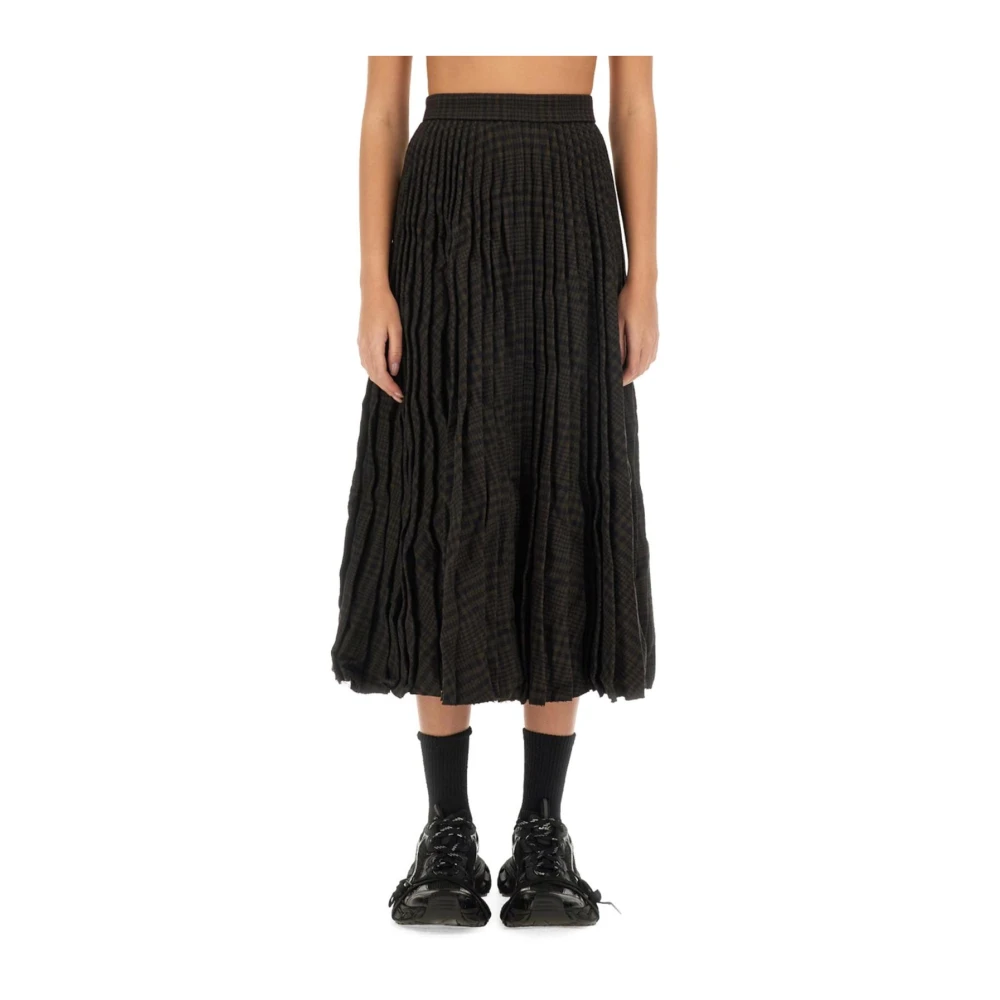 Balenciaga Kvinno Brun Kjolar Dam, S, Pleated Midi Skirt
