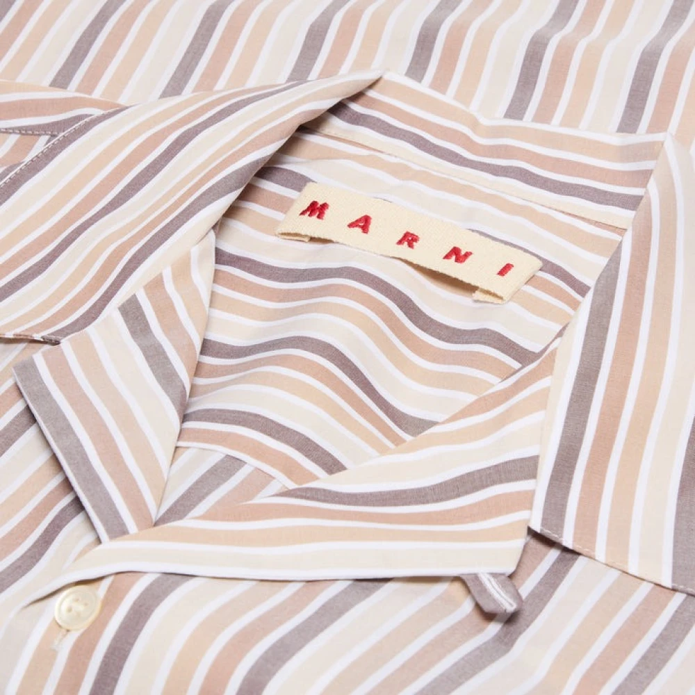 Marni Beige Korte Mouw Shirt Beige Heren