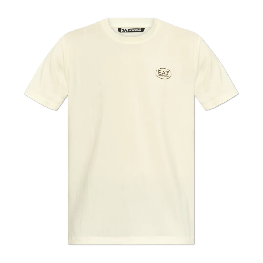 Emporio Armani EA7 T-shirt met logo Beige Heren
