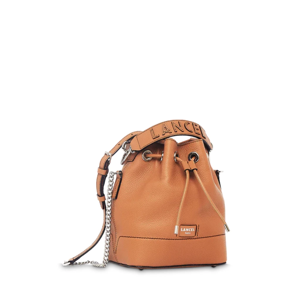 Lancel Bruin Leren Bucket Tas Ninon Brown Dames