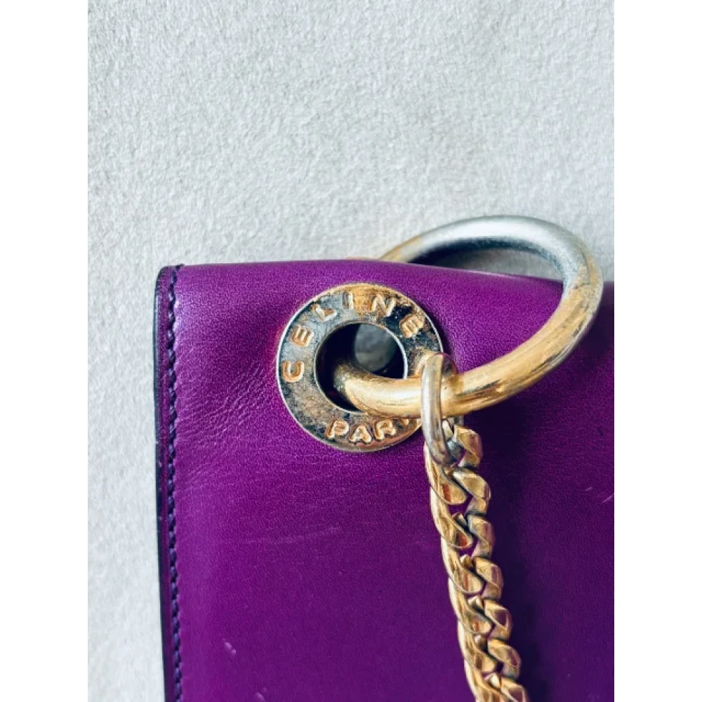 Celine Vintage Pre-owned Leather celine-bags Purple Dames