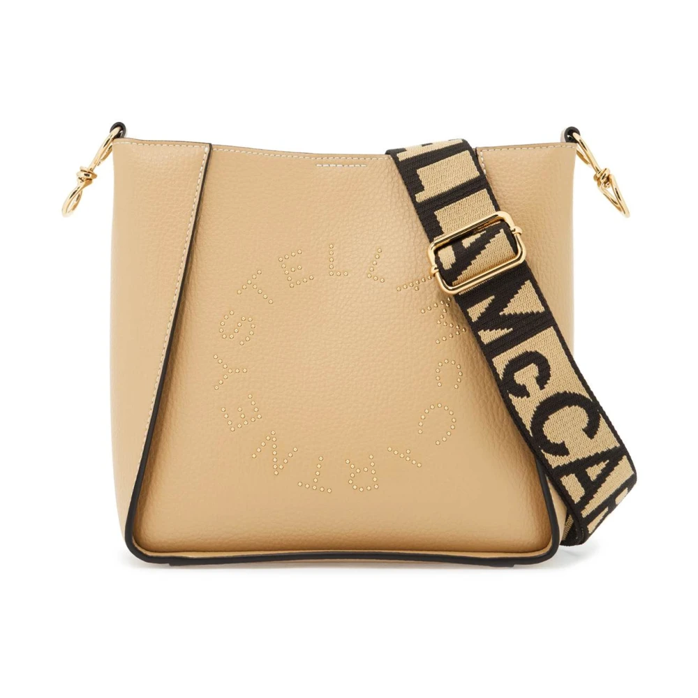 Stella Mccartney Logo Schoudertas met Micro Studs Beige Dames