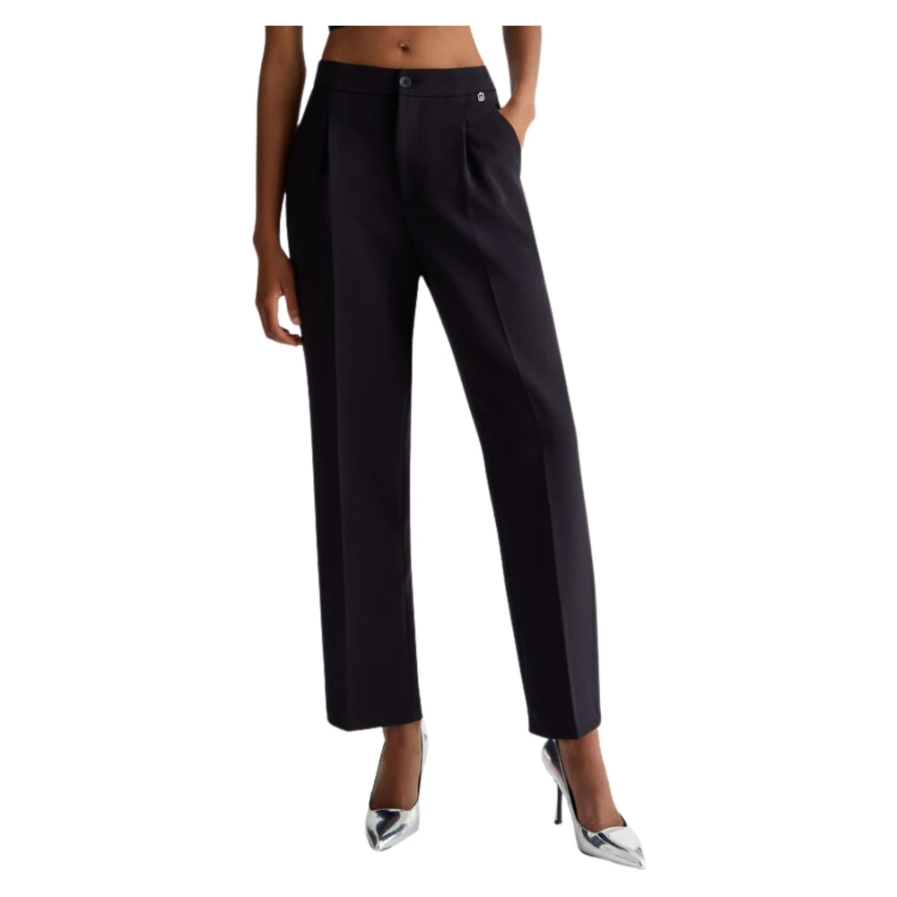 Liu Jo Zwarte Chino Broek met Elastiek Black Dames