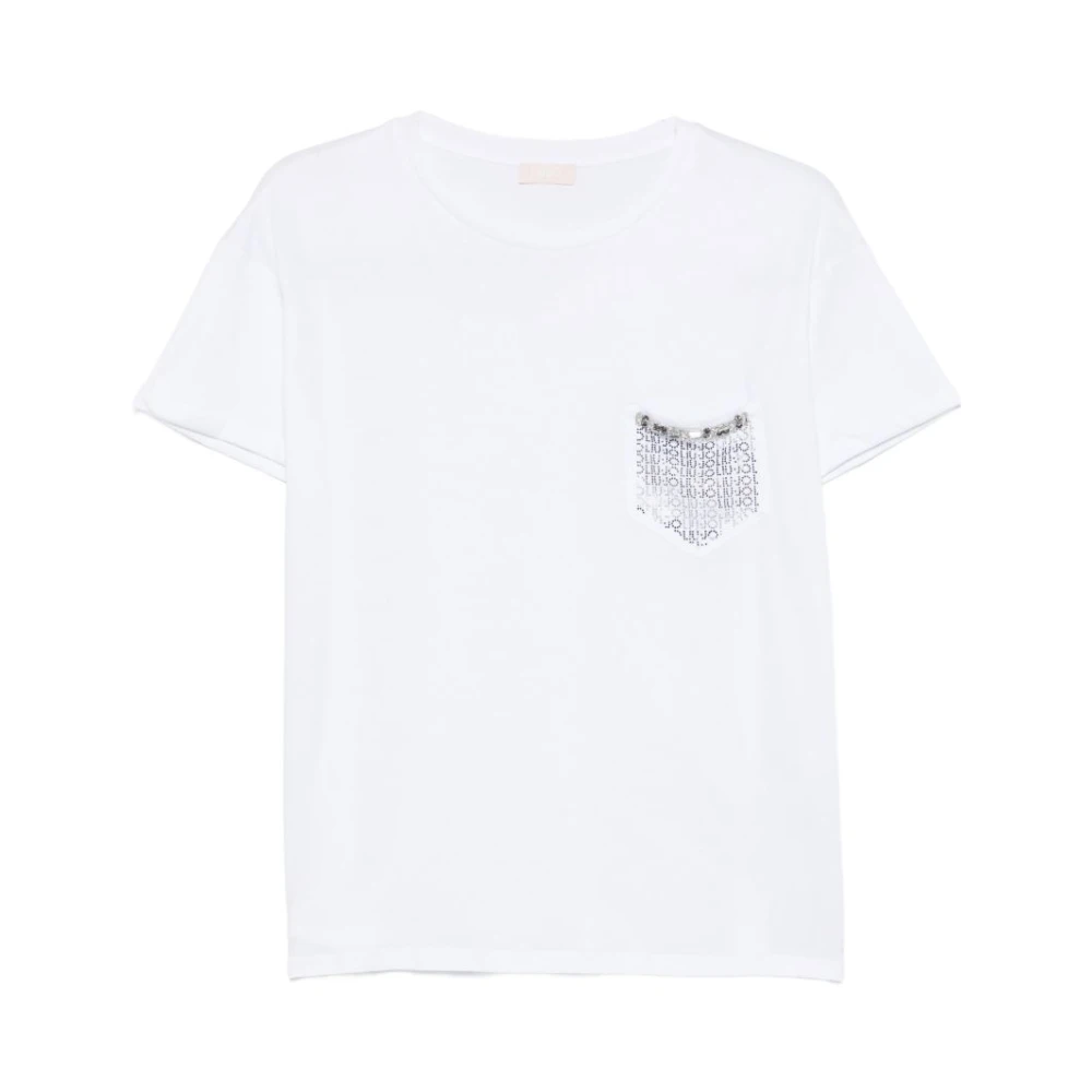 Liu Jo Mujer Blanco - Camiseta Con Bolsillo Joya - Tops - Xs - Camiseta Con Bolsillo Joya