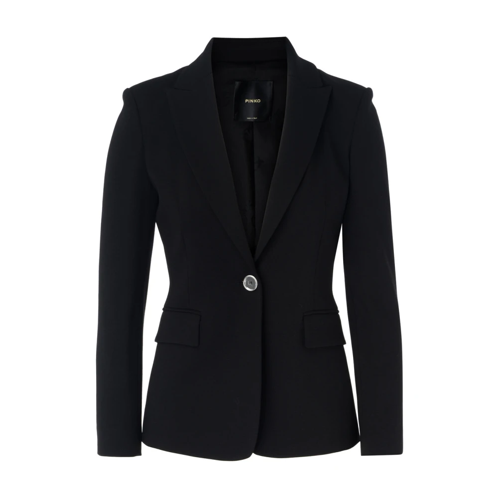Pinko Zwart Punt Stofjas Black Dames