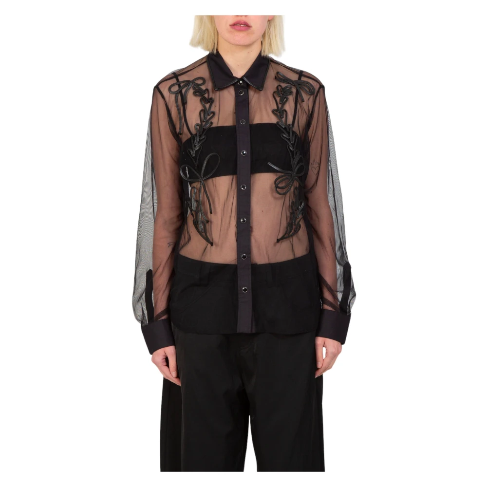 Pinko Gesluierd Embro Shirt in Z99 Black Dames