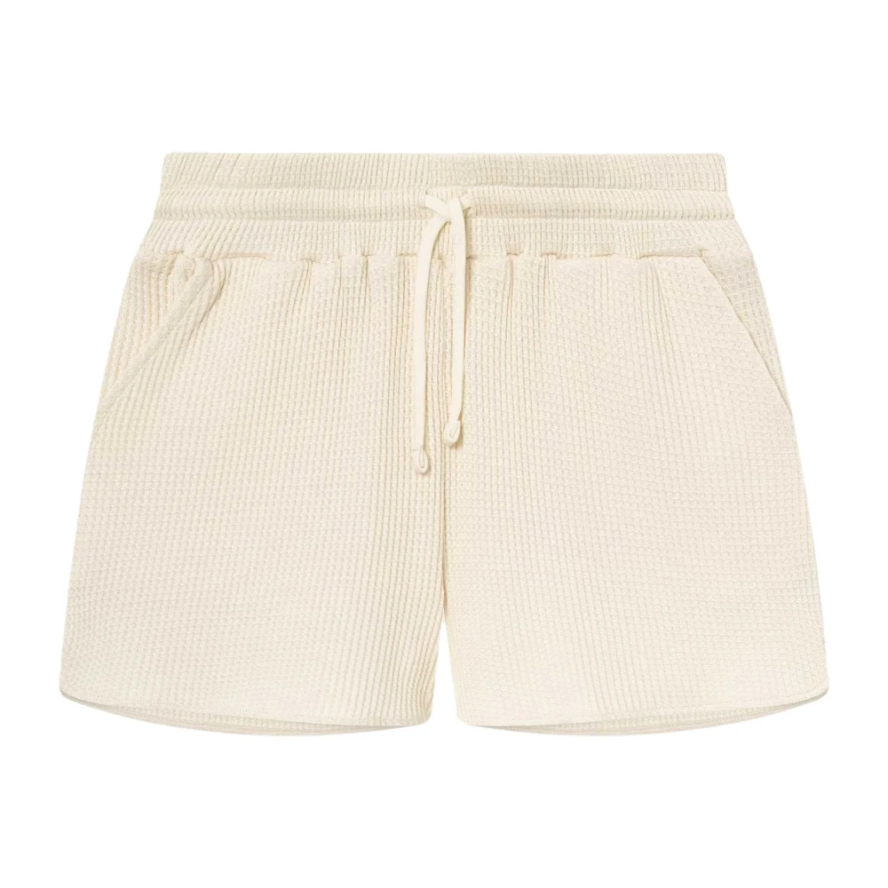 Nikben Våffelmönstrade dragsko shorts Beige, Dam