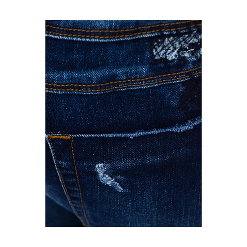 One Teaspoon Donkerblauwe Skinny Jeans met Knijsneden Blue Dames