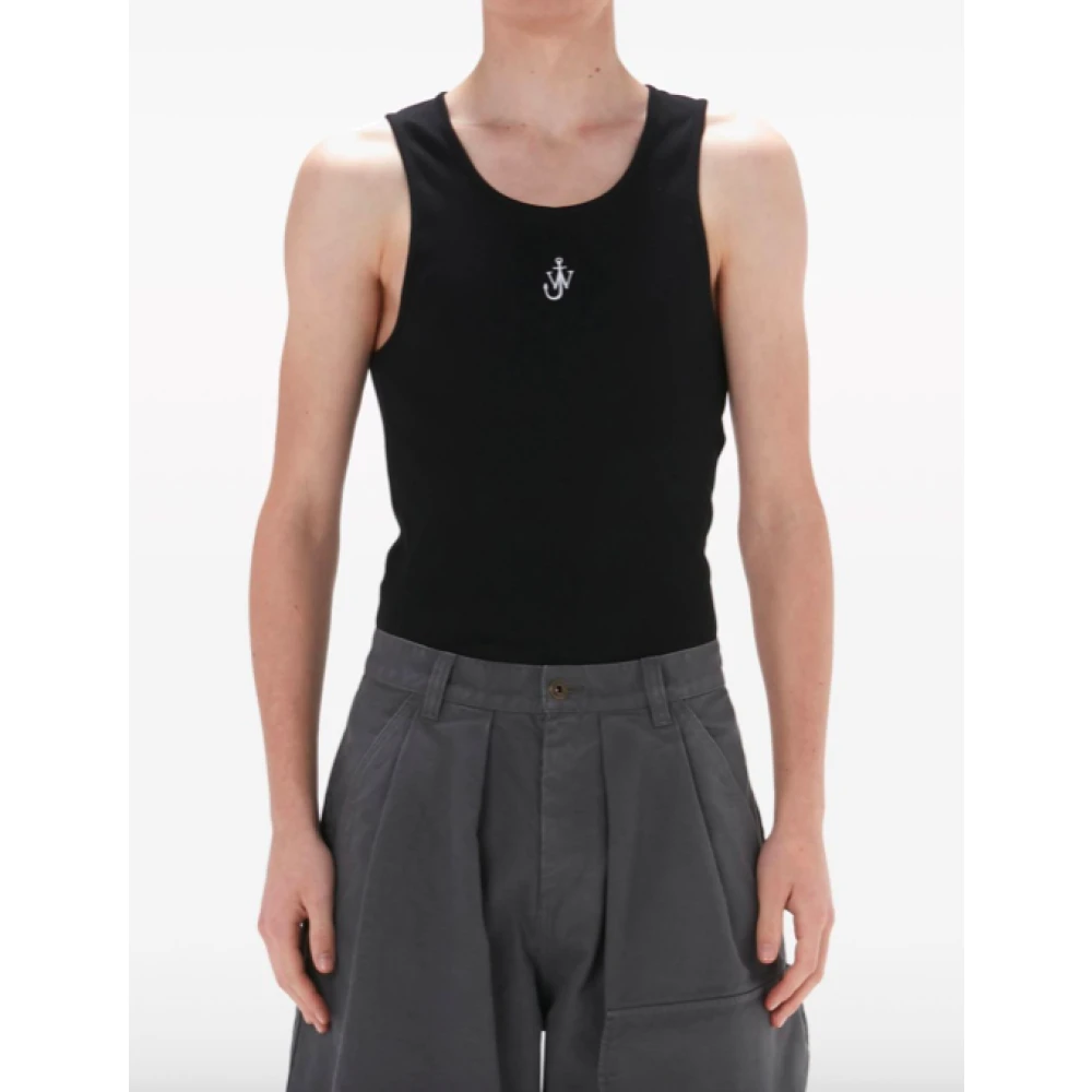 JW Anderson Zwarte Geborduurde Vest Black Heren