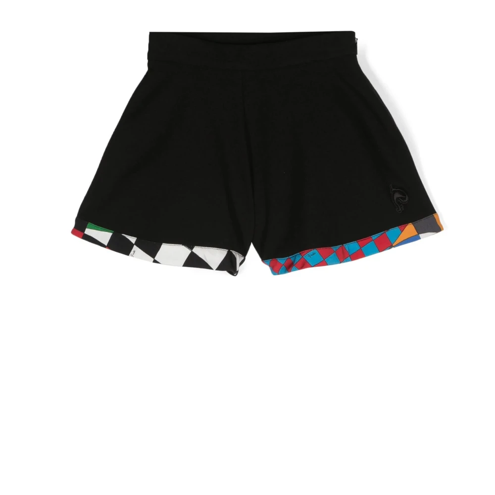 Emilio Pucci Svarta Elastiska Vävda Shorts Black, Flicka