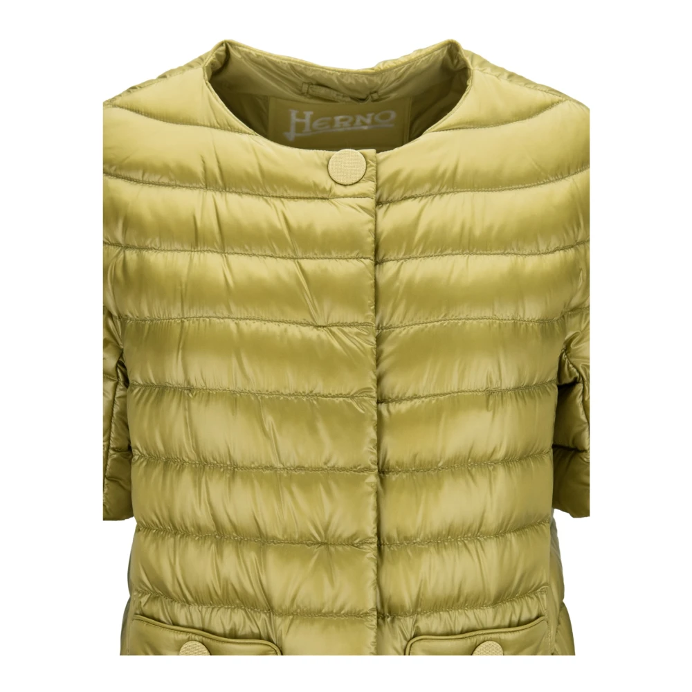 Herno Kort donsjack met automatische knoop Green Dames