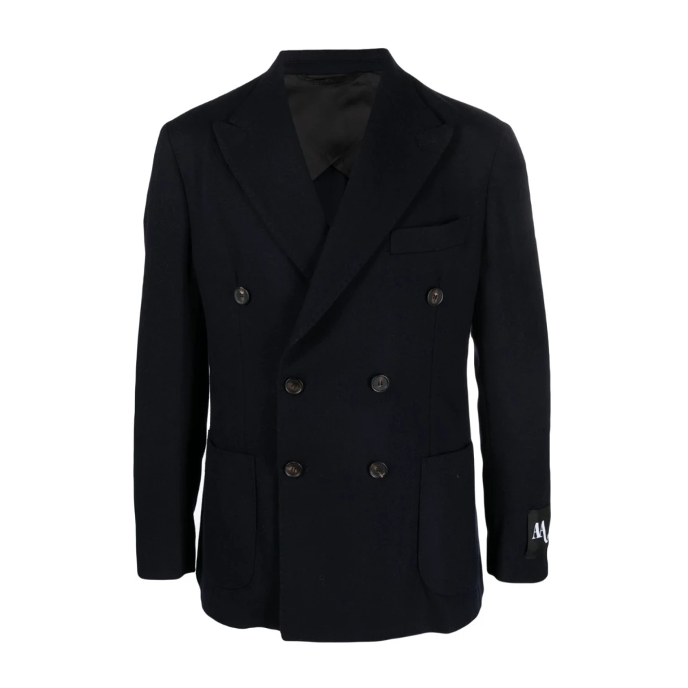 Doppiaa Dubbelknäppt ull-blazer Blue, Herr