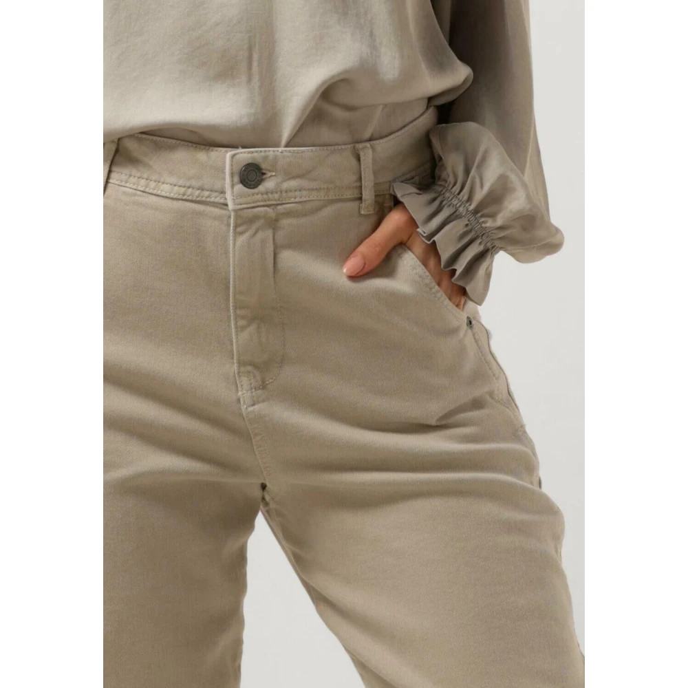 Summum Woman Vintage Barrel Fit Pants Beige Dames
