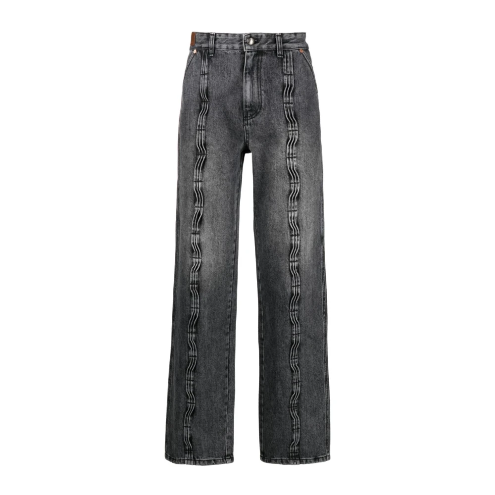 Andersson Bell Jeans med vida ben och plisseringar Black, Herr