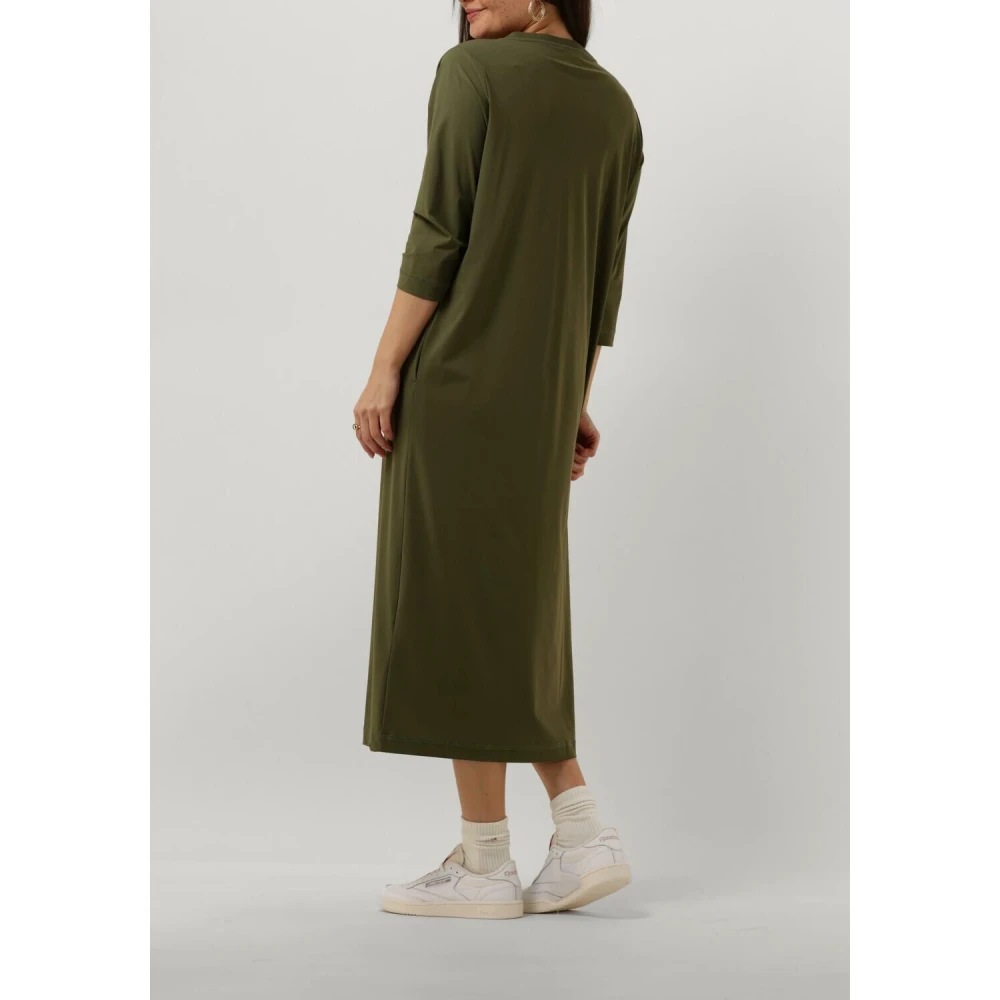 Penn&Ink N.Y Groene Midi Jurk Khaki Stijl Green Dames