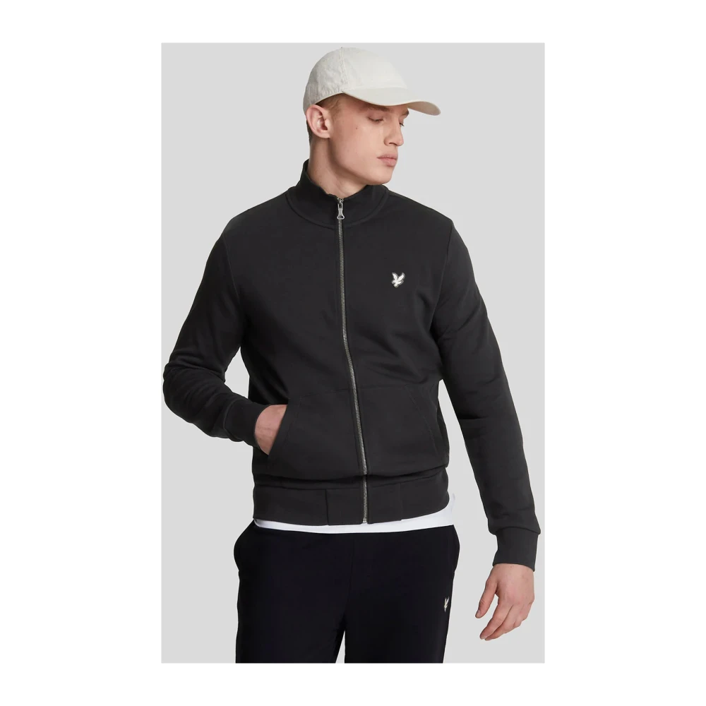 Lyle & Scott Diagonaal Weefsel Rits Hoodie Black Heren