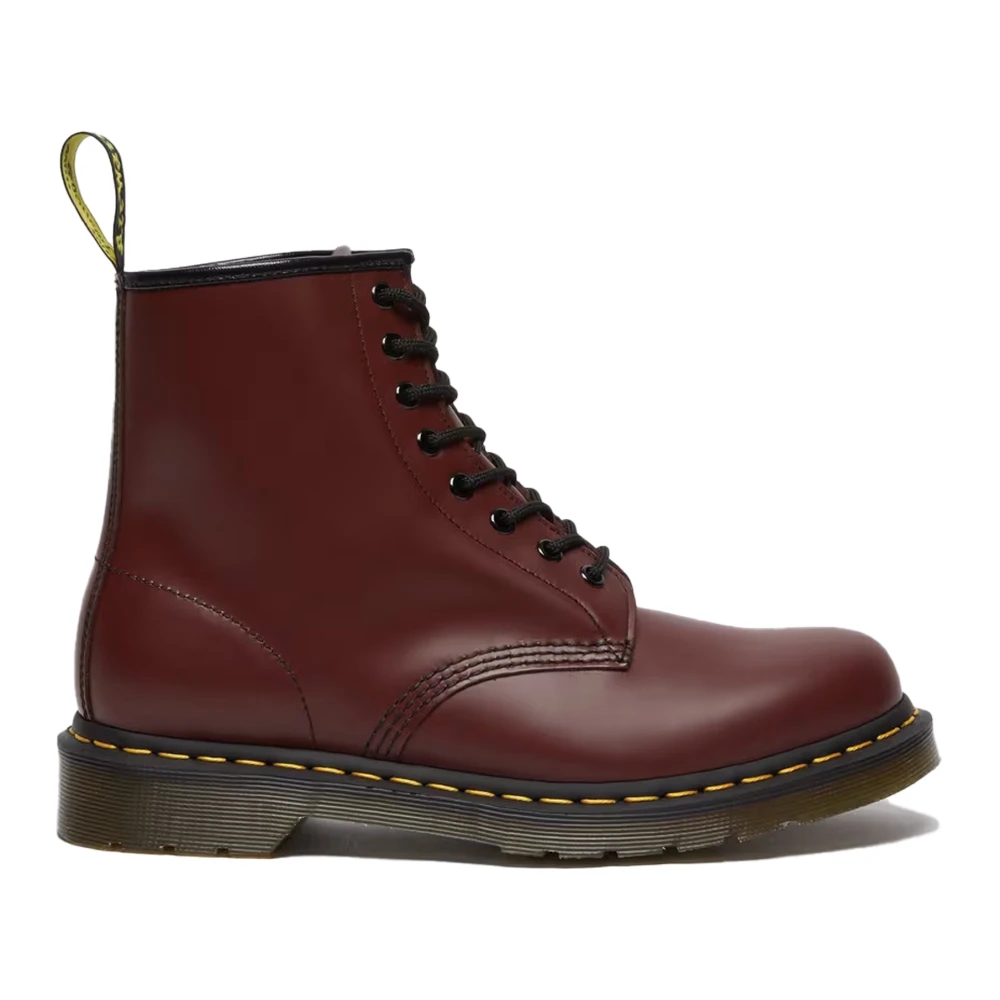 Dr. Martens Röda Läderstövlar Klassisk Stil Red, Dam