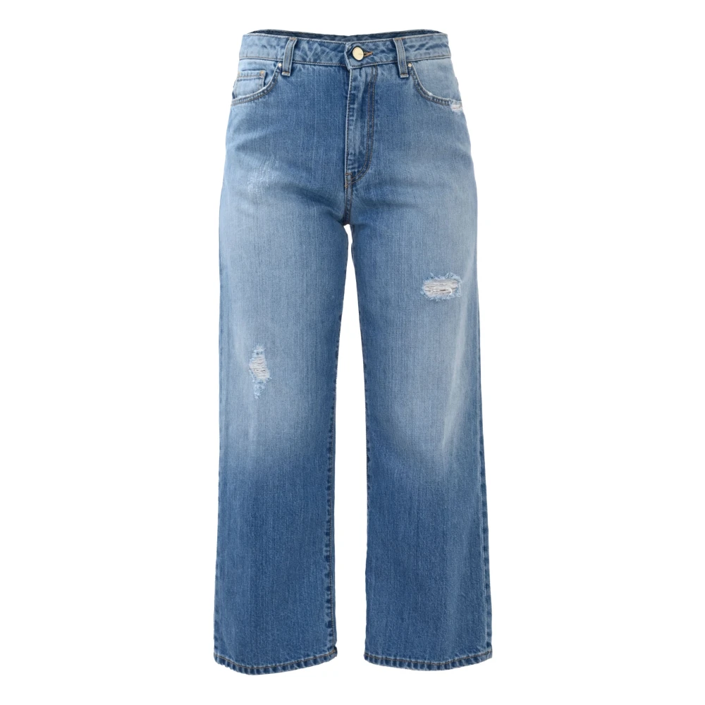 Kocca Slitna jeans med vida ben och revor Blue, Dam