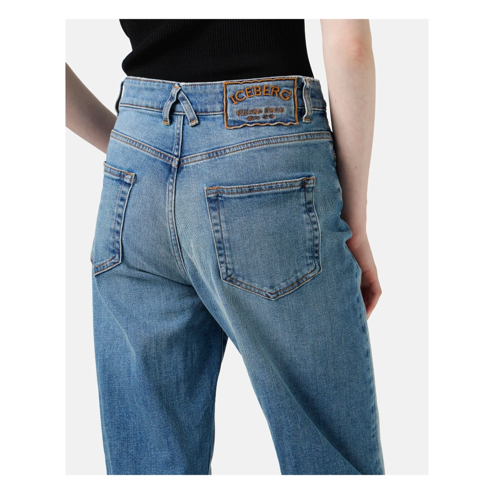 Iceberg 5-pocket rechte pijp broek in indigo denim Blue Dames