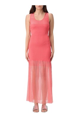 chic-coral-flared-hem-dress
