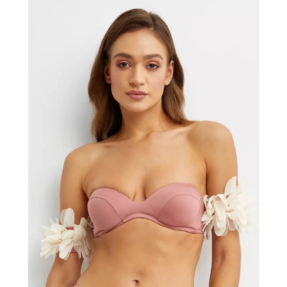La Revêche Roze Bloemen Bikini Top Pink Dames