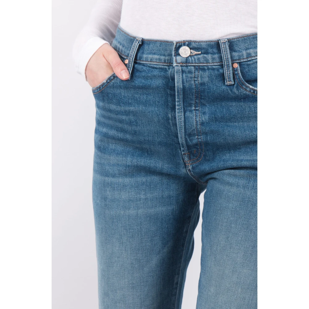 Mother Moderne Straight Jeans Blue Dames