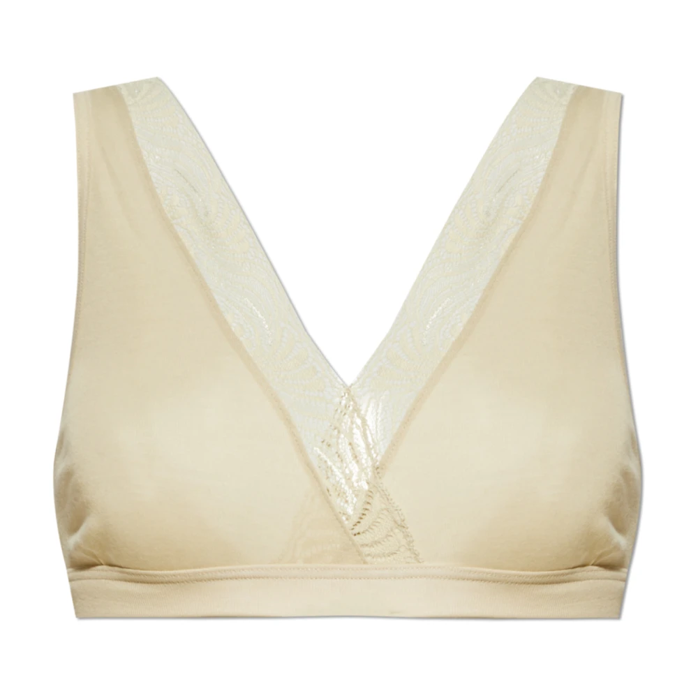 Hanro Vrouw Beige Ondergoed Dames, L, Katoen, Cotton Delight Bh Zonder Beugel