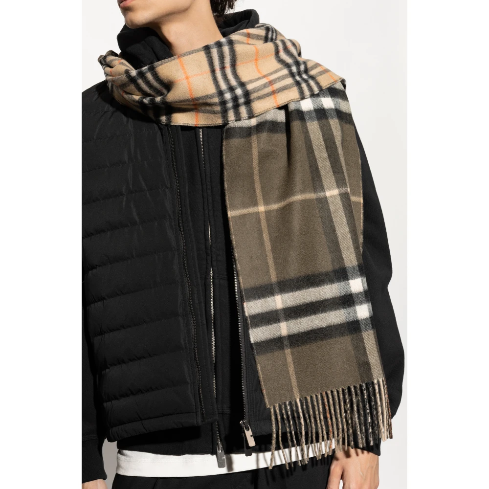 Burberry Kasjmier sjaal met ruitpatroon Beige Unisex